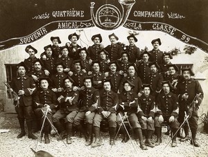 France Alps 4e Compagnie Chasseurs Alpins Old Group Photo 1899