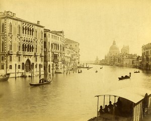 Italy Venice Grand Canal Gondola St Mark's Basilica di San Marco Old Photo 1890