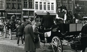 Belgium Bruges Historical Flemish City Horse Carriage Old Photo Deplechin 1970