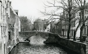 Belgium Bruges Historical Flemish City Canal Bridge Old Art Photo Deplechin 1970