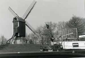 Belgium Bruges De Nieuwe Pappegai Windmill Old Art Photo Deplechin 1970