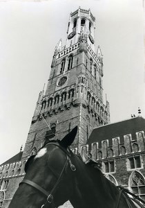 Belgium Bruges Historical Flemish City Belfry Horse Old Art Photo Deplechin 1970