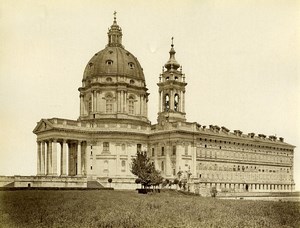 Italy Turin Torino Basilica di Superga Architecture Old Photo 1880