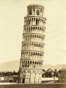 Italy Pisa Leaning Tower Campanile Old Photo 1880 #1