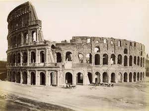 Italy Roma Rome Colosseum Flavian Amphitheatre Old Photo 1880