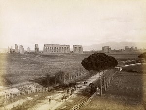 Italy Rome Aqueduct Aqua Claudia Panorama Old Photo 1880