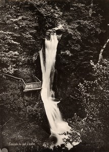 France Auvergne Cascade du Plat a Barbe Waterfall Old Photo 1890