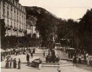 France Auvergne Le Mont Dore Park & Fountain Old Photo 1890