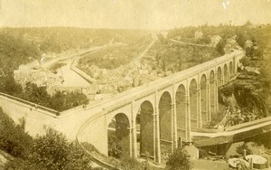 France Dinan Arch Bridge Viaduct panorama Old Photo 1890