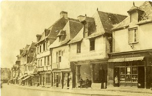 France Dol de Bretagne old Houses shops Café Hairdresser Old Photo 1890