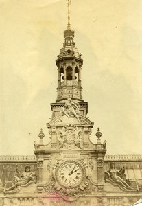 France Paris? Clock Tower Steeple 1868 Old Photo 1890