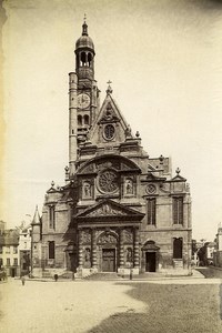France Paris Eglise St Etienne du Mont Church Façade Old Photo 1890