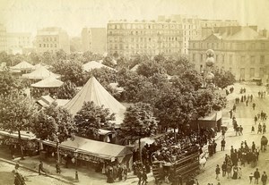 France Paris Place de la Nation Easter Fair Paques Tramway Old Photo 1890