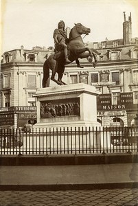 France Equestrian Statue & Louvre Museum Canova Sculpture 2 Old Photos 1890