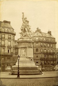 France Paris Place of Clichy Monument & Venus de Milo 2 Old Photos 1890