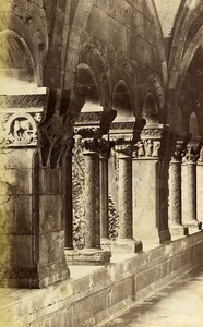 France Elne Cloister Arches Architecture Old Photo 1890