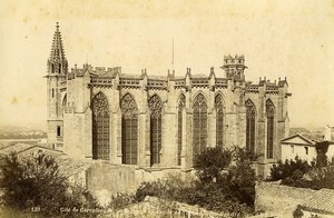 France Carcassonne Chuch St Nazaire & City Walls 2 Old Photos 1890