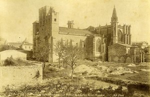 France Carcassonne Chuch St Nazaire & City Walls 2 Old Photos 1890