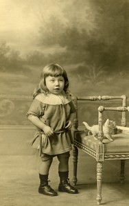 France Lille Petit Chat en Peluche Jeu d'Enfants Ancienne Photo Cayez 1930