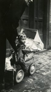 France Lille l'Ours en peluche Jeu d'Enfants Jouet Ancienne Photo Amateur 1950