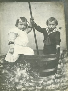 France le Bain Jeu d'Enfants Petit Marin Ancienne Photo Amateur 1910