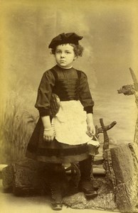 France Paris le Petit Panier Jeu d'Enfants Ancienne Photo Allevy 1900