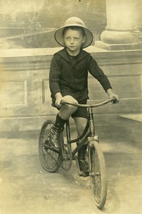 France Boy on Bicycle Cyclist Children Game Old Amateur Photo 1930