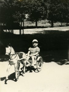 France Pedal Horse Cyclist Children Game Toy Old Amateur Photo 1950