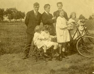 France Tricycle et velos Jeu d'Enfants Ancienne Photo Amateur 1900