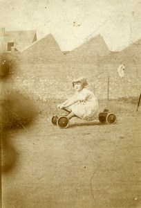 France Chariot Traction Jeu d'Enfants Jouet Ancienne Photo Amateur 1920