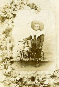 France Cheval Tricycle Jeu d'Enfants Jouet Ancienne Photo 1930