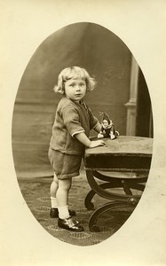 France Tourcoing Girl & Toy Doll Children Game Old Amateur Photo 1930