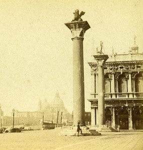 The Piazzetta Venice Italy Old Stereo Photo Furne et Tournier 1859