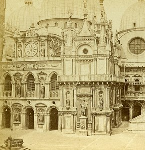  San Marco South façade Venice Italy Old Stereo Photo Furne et Tournier 1859