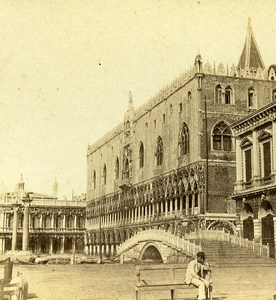 Ducal Palace view taken Prison Venice Italy Stereo Photo Furne et Tournier 1859