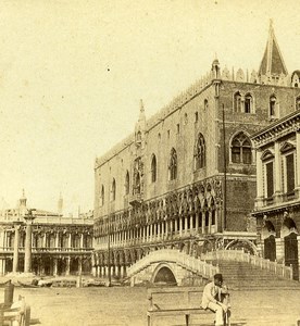Ducal Palace view taken Prison Venice Italy Stereo Photo Furne et Tournier 1859