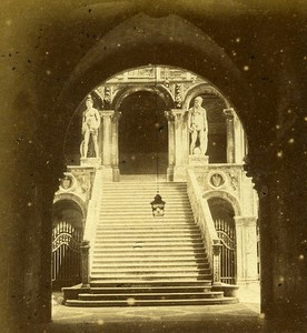 Giants Staircase Venice Italy Old Stereo Photo Furne et Tournier 1859