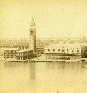 Panorama G Venice Italy Old Stereo Photo Furne et Tournier 1859