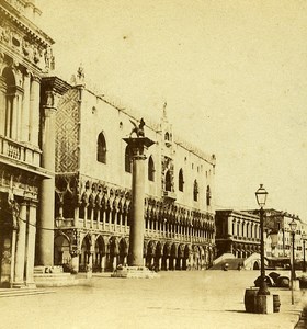 Mole & Ducal Palace Venice Italy Old Stereo Photo Furne et Tournier 1859