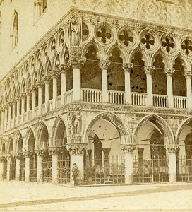 Ducal Palace Corner Venice Italy Old Stereo Photo Furne et Tournier 1859