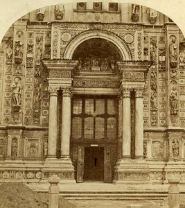 Portal Certosa di Pavia Italy Old Stereo Photo Alexis Gaudin 1859