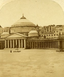 San Francesco di Paola Naples Italy Old Stereo Photo Alexis Gaudin 1859