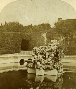 Boboli Garden Fountain Firenze Italy Old Stereo Photo Alexis Gaudin 1859