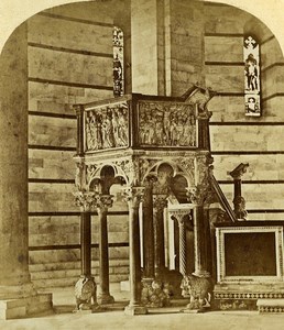 Baptistero Pisa Italy Old Stereo Photo Alexis Gaudin 1859