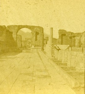 Forum Pompeii Naples Italy Old Stereo Photo Leon Pierre Jouvin 1858