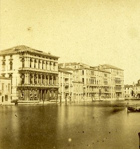 Palazzo Foscari Venice Italy Old Stereo Photo 1859