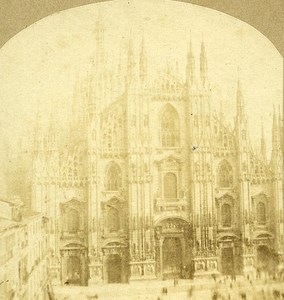 Il Duomo Cathedrale Milano Italy Old Stereo Photo 1859