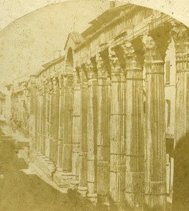 Colonne di San Lorenzo Milano Italy Old Stereo Photo 1859