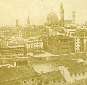 View from Belvedere Firenze Florence Italy Old Stereo Photo 1855