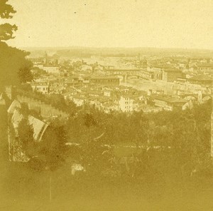 San Miniato View Firenze Florence Italy Old Stereo Photo 1855